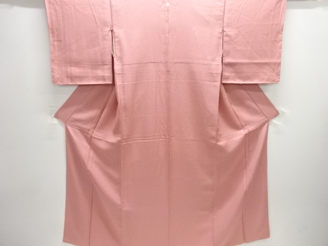 織柄一つ紋色無地着物